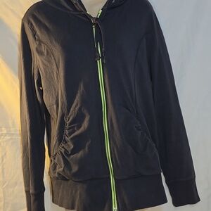 Old Navy Navy Hoodie Jacket with Lime Green Zipper